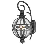 Campanile Outdoor Wall Light - French Iron / Clear Seedy