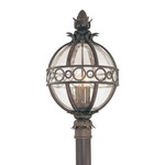 Campanile Outdoor Post Lantern - Bronze / Clear