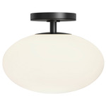 Zeppo Ceiling Light Fixture - Matte Black / Opal