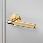 Conventional Lever Door Handle Set- Cross Pattern - Brass