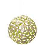 Floral Pendant - Bamboo Exterior / Lime Interior