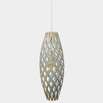 Hinaki Pendant - Bamboo Exterior / Blue Interior