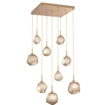 Gem Square Multi Light Pendant - Novel Brass / Bronze