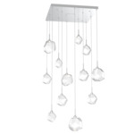 Gem Square Multi Light Pendant - Classic Silver / Clear