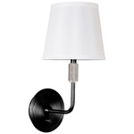 Killington Wall Sconce - Black / Polished Nickel / Off White