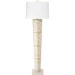 Spectacle Floor Lamp - Faux Horn Lacquer / White Linen