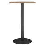 Harbour Round Base Rectangular Counter/Bar Table - Black / Kunis Breccia Sandstone