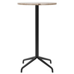 Harbour Footed Base Round Counter/Bar Table - Black / Kunis Breccia Sandstone