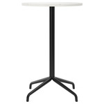 Harbour Footed Base Round Counter/Bar Table - Black / Ivory Marble