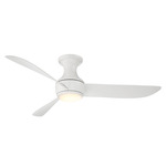 Corona Ceiling Fan with Light - Matte White / Matte White