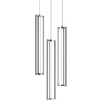 Cass Round Multi Light Pendant - Satin Nickel / Frosted