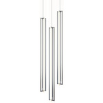 Cass Round Multi Light Pendant - Satin Nickel / Frosted