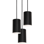 Tyke Round Multi Light Pendant - Black