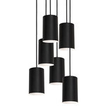 Tyke Round Multi Light Pendant - Black