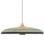 Grass Wide Pendant - Light Wood / Blue