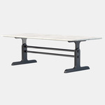 Trestle Dining Table - Blackened Steel / White Gioia Marble