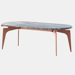 Prong Racetrack Coffee Table - Copper / Silver Wave Marble