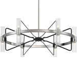 Mass Transit Chandelier - Brushed Nickel / Coal / Clear