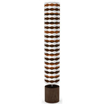 Weave Column Floor Lamp - Walnut / Ebony Linen
