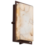 Alabaster Rocks Avalon Tall Indoor / Outdoor Wall Sconce - Dark Bronze / Alabaster Rocks