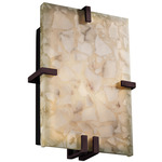 Alabaster Rocks Tall Clips Wall Sconce - Dark Bronze / Alabaster Rocks