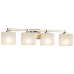 Fusion Regency Rectangle 4Lt Bathroom Vanity Light - Brushed Nickel / Weave