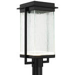 Fusion Pacific Wide Post Light - Matte Black / Rain