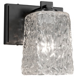 Veneto Luce Era Wall Sconce - Matte Black / Clear