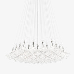 Facet Multi Light Pendant - Matte White / Clear