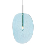 Lollipop Pendant - Matte White / Light Blue