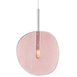 Lollipop Pendant - Matte White / Light Pink