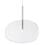 Lollipop Pendant - Matte White / Clear