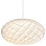 Patera Oval Pendant - White / White