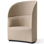 Tearoom High Back Lounge Chair - Black / Beige Boucle