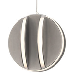 Carillion Pendant - Brushed Nickel / White