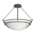 Presidio Tryne Semi Flush Ceiling Light - Dark Smoke / Opal