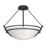 Presidio Tryne Semi Flush Ceiling Light - Black / Opal