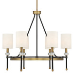 Tivoli Round Chandelier - Matte Black / Warm Brass / White