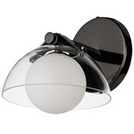 Domain Wall Sconce - Black Chrome / Clear