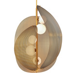 Chips 5-Light Vertical Pendant - Natural Aged Brass / Satin White