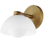 Domain Wall Sconce - Natural Aged Brass / Frosted
