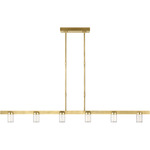 Esfera Linear Pendant - Natural Brass / Crystal