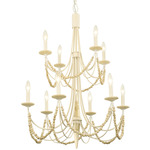 Brentwood Tiered Chandelier - Country White / Natural