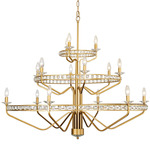 Monroe Chandelier - Antique Gold / Crystal