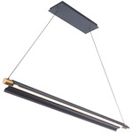 Pavilion Linear Pendant - Black / Aged Brass / White