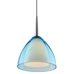 Rainbow LED Pendant - Matte Chrome / Turquoise