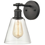 Scone Wall Sconce - Matte Black / Clear
