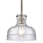 Orinoco Mini Pendant - Weathered Zinc / Clear