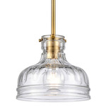 Orinoco Mini Pendant - Satin Brass / Clear