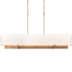 Murtha Linear Pendant - Natural Brass / White